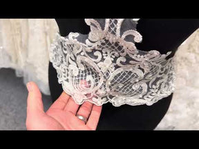 Galon de dentelle perlée ivoire - T839
