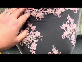 Dentelle rose poudré - Alexandra.