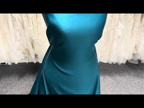 Teal Polyester Satin - Moldova