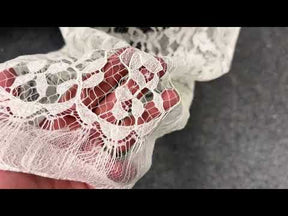 Ivory Corded Leavers Lace - P885