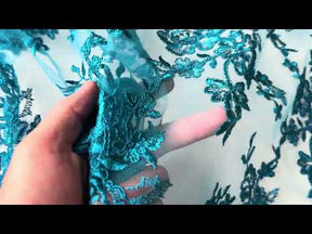 Dentelle cordée sarcelle - LA7007