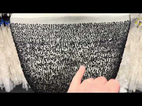 Tulle noir brodé de perles - EB1012