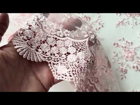 Dentelle brodée rose pâle - Kirsty