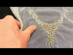 Ivory Beaded Lace Applique - T423