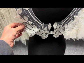Appliques en dentelle perlée ivoire - MT4010