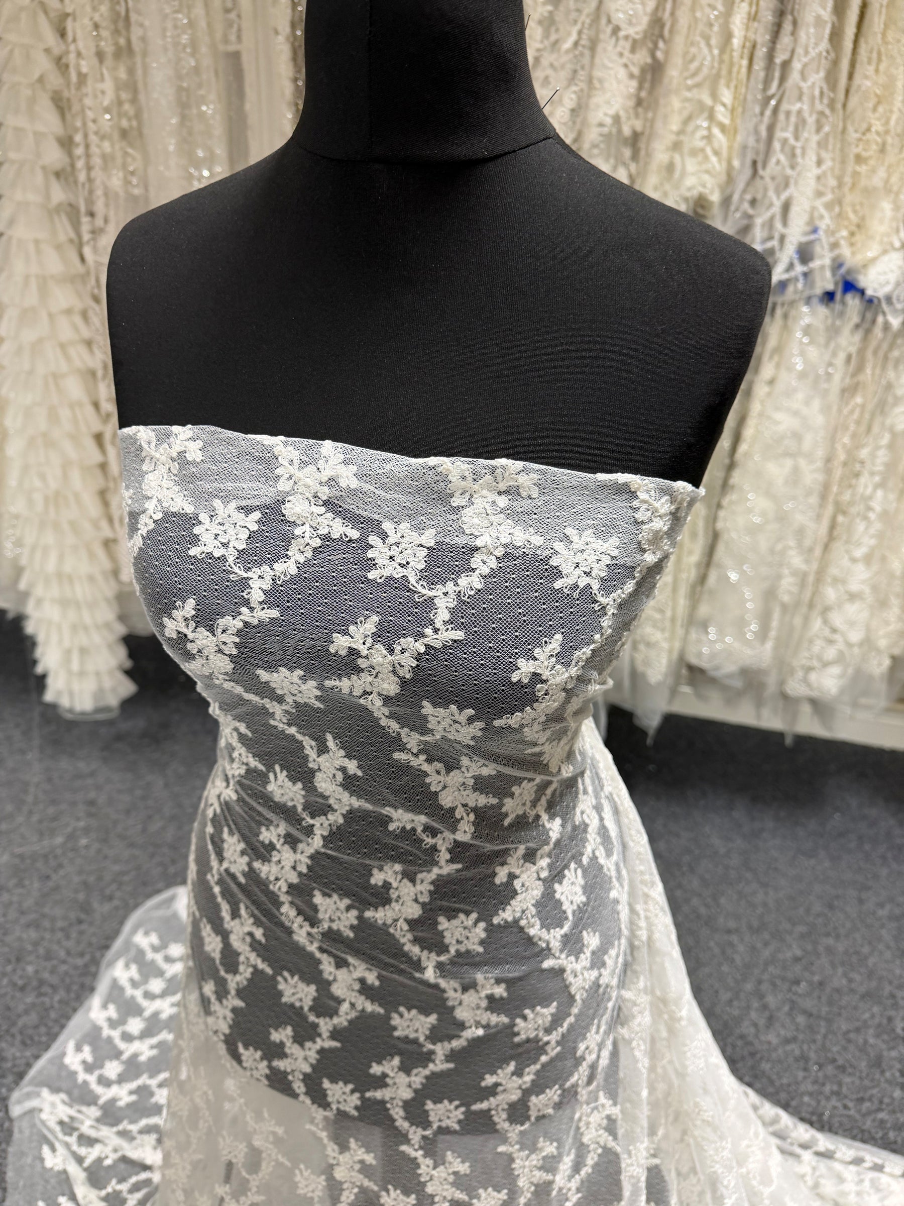 Dentelle française brodée ivoire - Remington