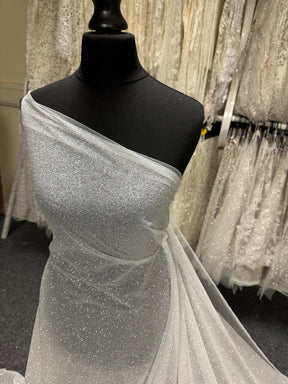 Tulle pailleté porcelaine - Brillant