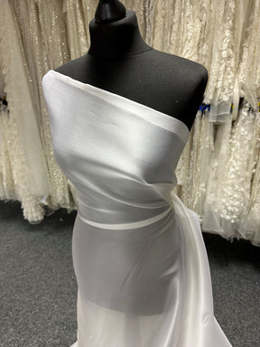 Organza de satin de soie blanc - P771