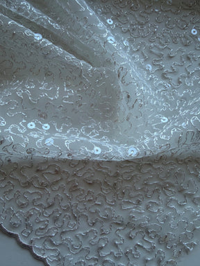 Tulle à sequins brodés rose coquillage – EB3001