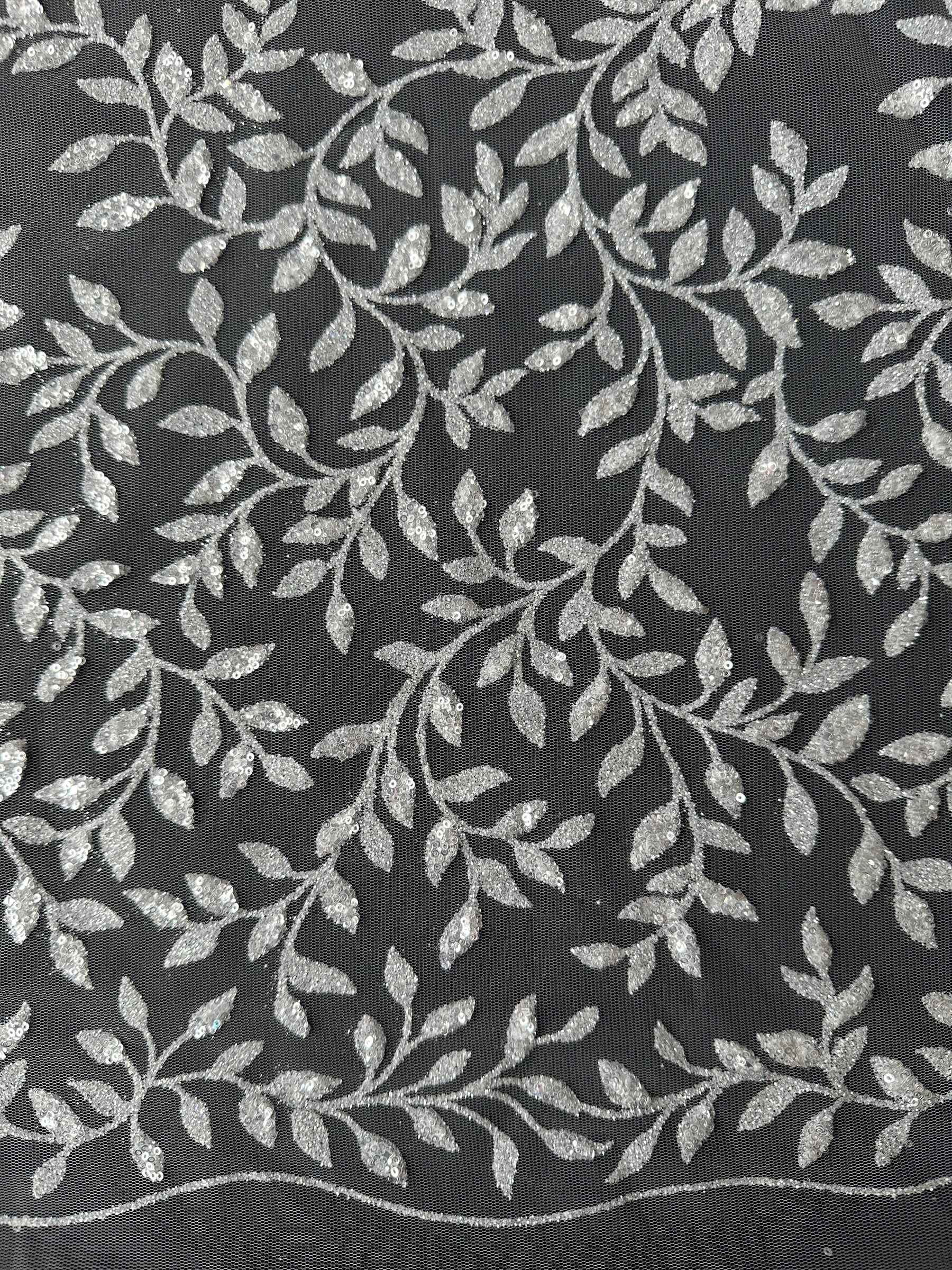 Dentelle ivoire à paillettes - Simeon TU0061