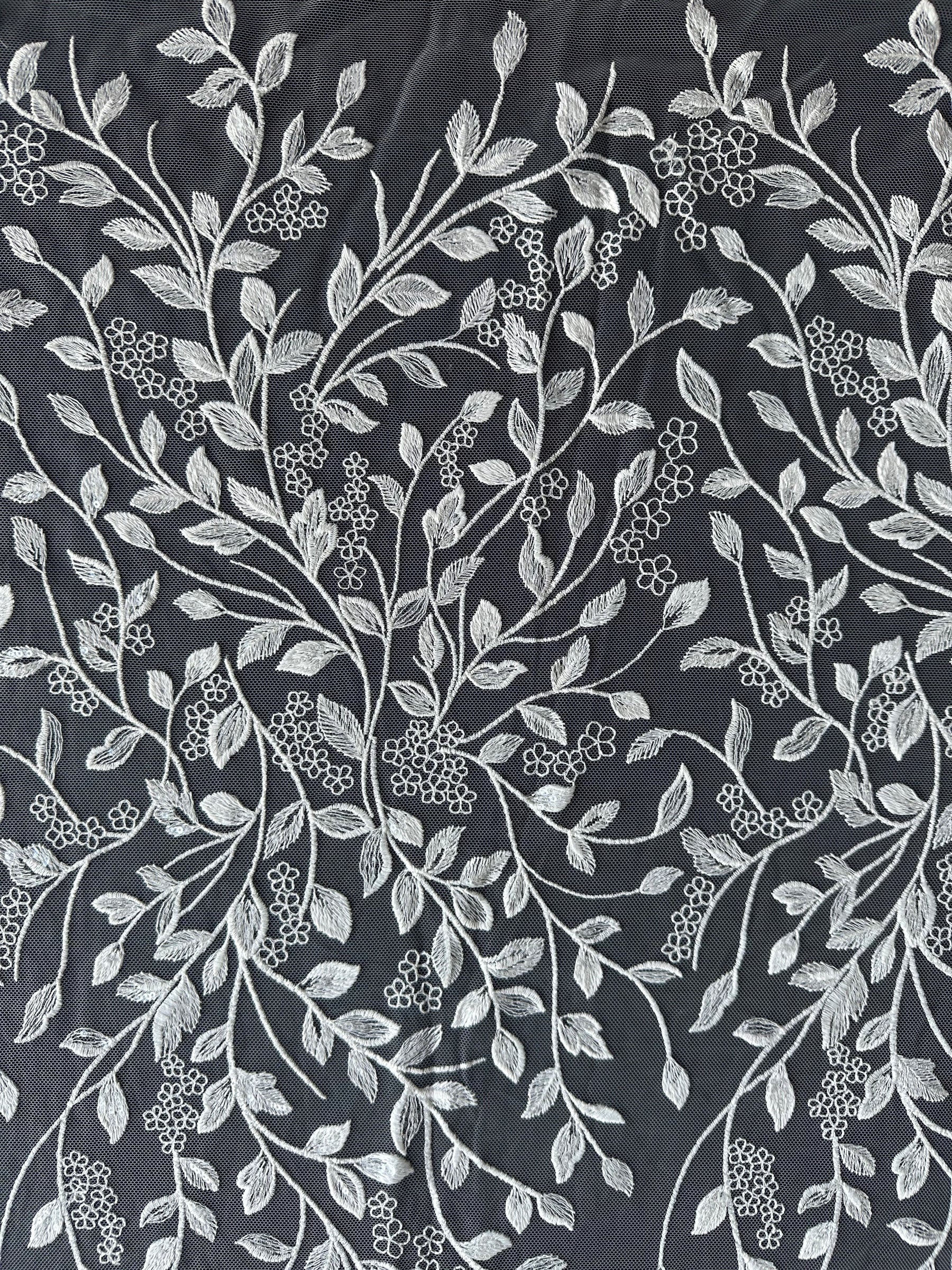 Ivory Embroidered Sequin Lace – EB3060