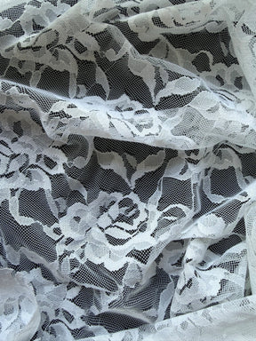 Dentelle Raschel extensible blanche – Matina