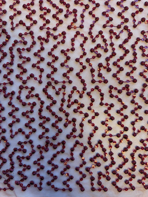 Dentelle brodée de sequins couleur vin - EB3029