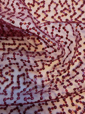 Dentelle brodée de sequins couleur vin - EB3029