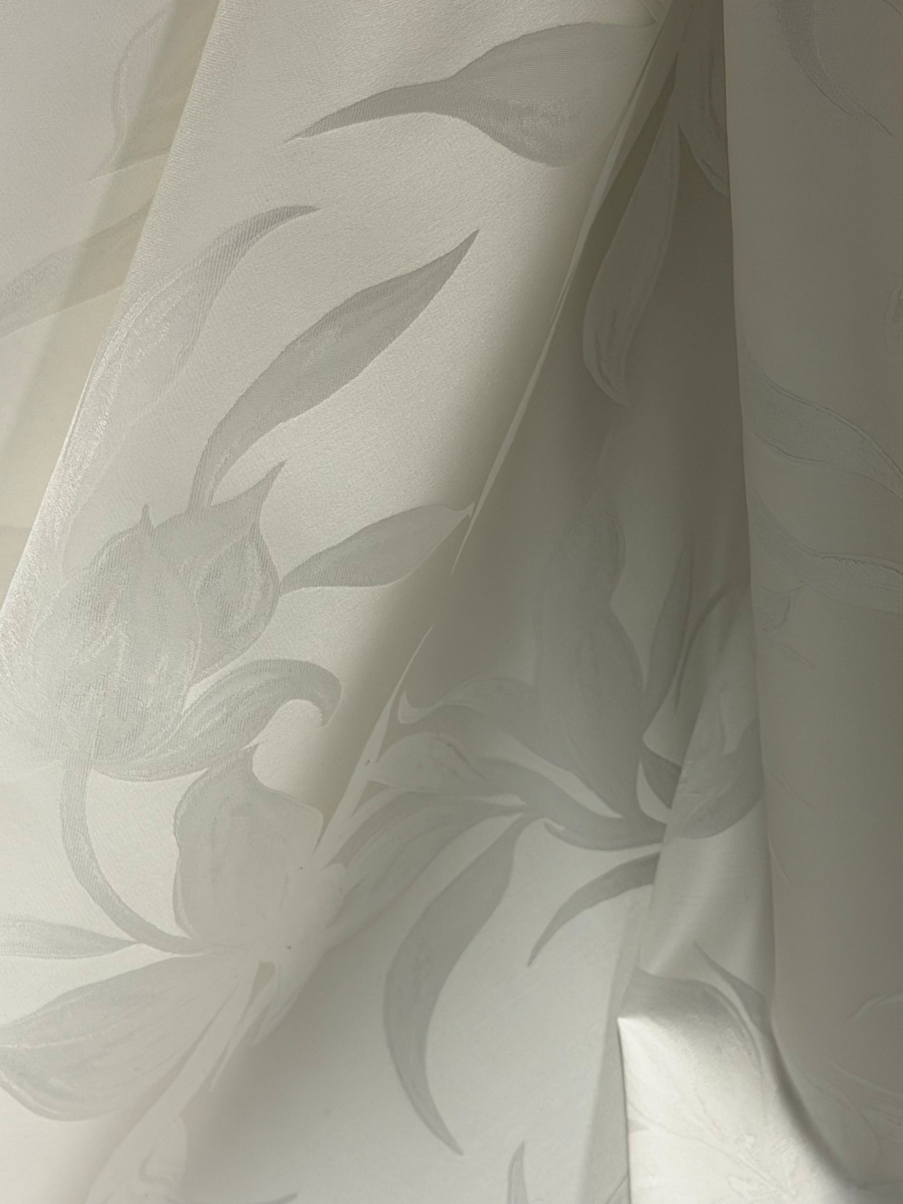Brocade de soie italienne mélangée ivoire - Digne d'intérêt
