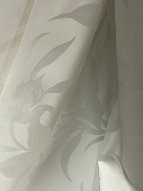 Brocade de soie italienne mélangée ivoire - Digne d'intérêt
