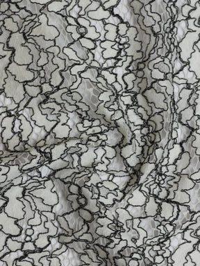 Dentelle à cordons blanc et noir - Angela
