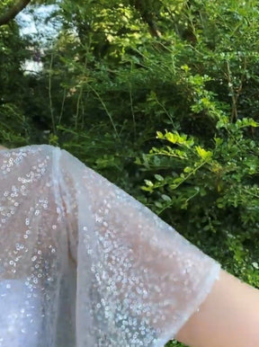 Tulle à paillettes ivoire – Animation