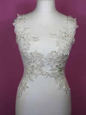 Appliques en dentelle ivoire perlée – Annabelle