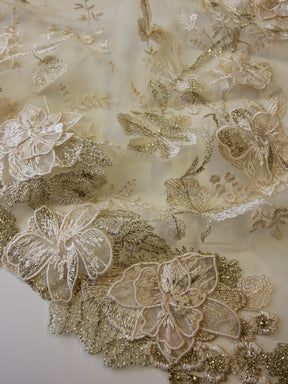 Dentelle Brodée Or - Aubrelia