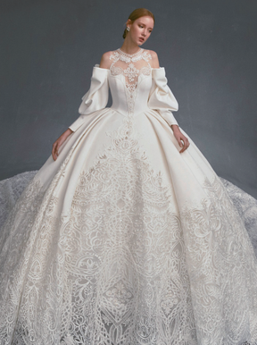 Dentelle brodée ivoire - Barbe