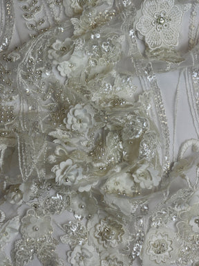Dentelle Fleur Perlée Ivoire - Blake