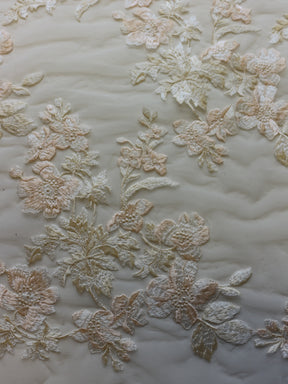 Dentelle Fleur Brodée Champagne - Aldira