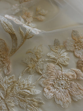Dentelle Fleur Brodée Champagne - Aldira