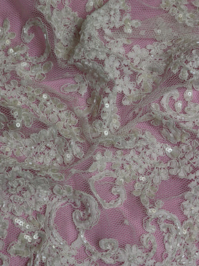 Dentelle Perlée et Cordonnée Ivoire - Bobbi
