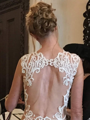 Dentelle perlée argentée - Chrissie