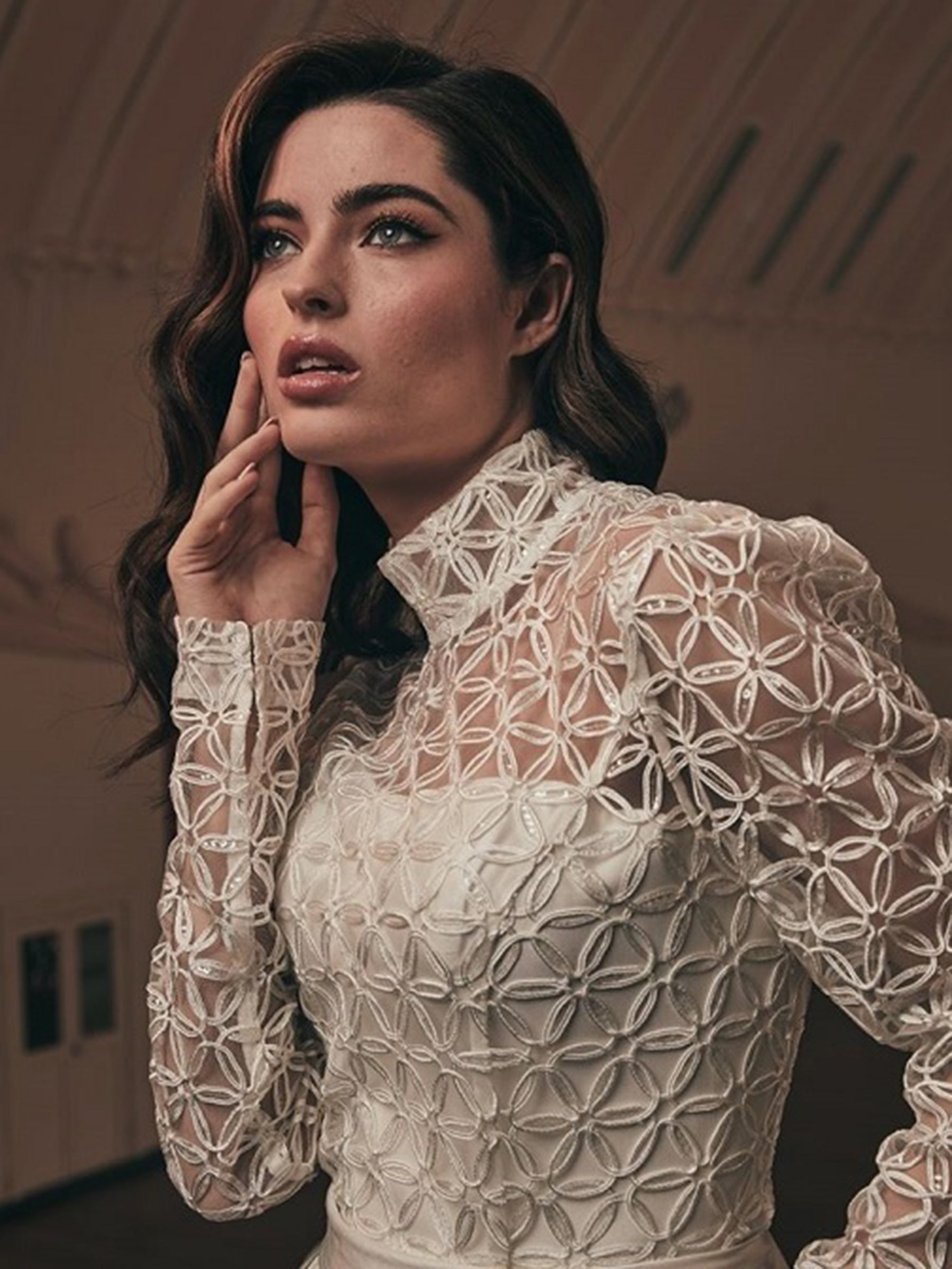 Dentelle Brodée Rose - Côme