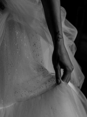 Tulle floqué ivoire - Conjuror