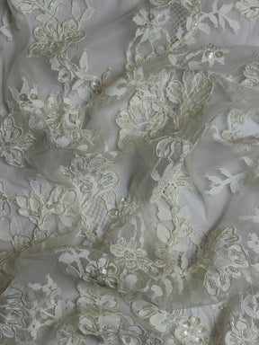 Dentelle Ivoire Perlée et Cordonnée - Constance