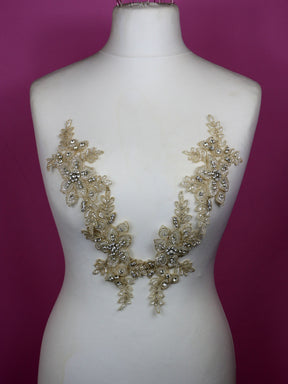 Appliques en cristal or brodée - Delta