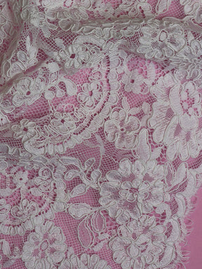 Bordure de dentelle blanche cordée - Eloise