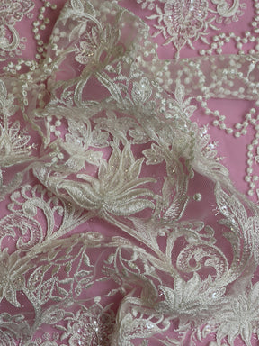 Dentelle Brodée Paillettes Ivoire - Fifi
