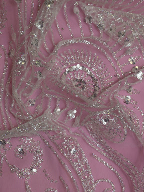 Dentelle Paillettes Ivoire - Flora
