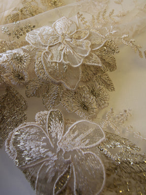 Dentelle Brodée Or - Aubrelia