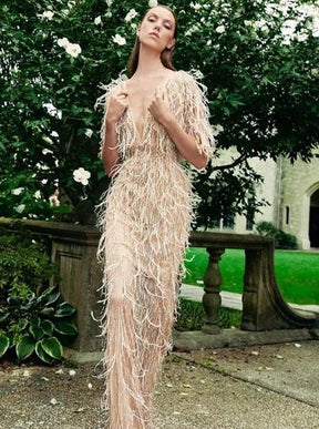 Dentelle de plumes ivoire - Azzurra