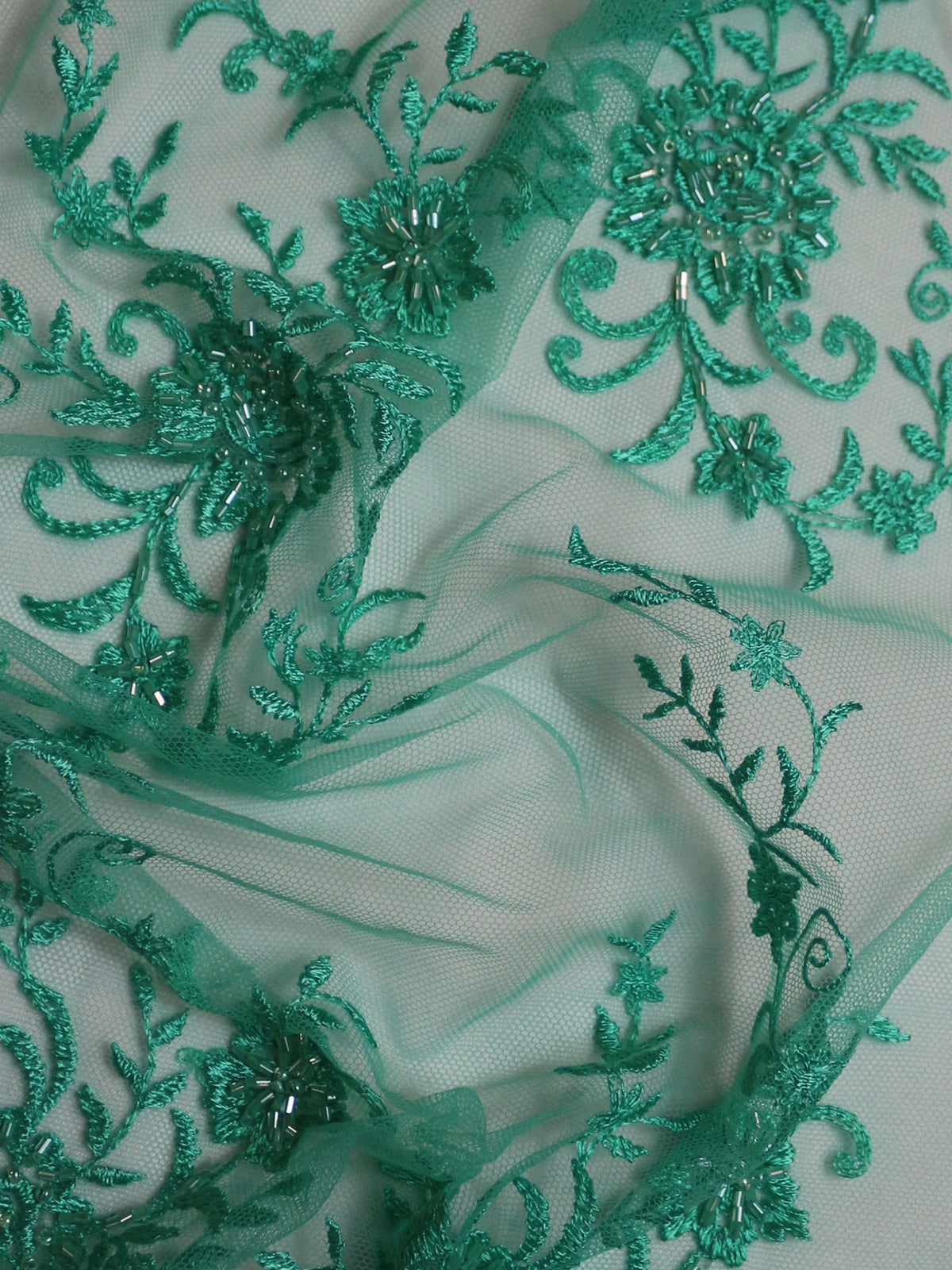 Dentelle Brodée Aqua Perlée - Halo