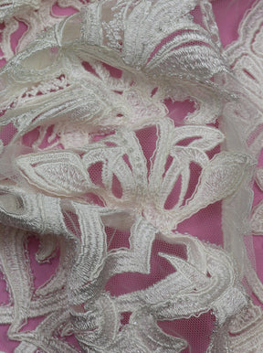 Dentelle Ivoire Brodée et Perlée - Albertina