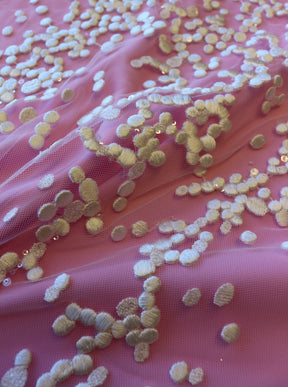 Dentelle brodée à paillettes ivoire - Jada