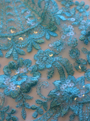 Dentelle Turquoise - Rubis.