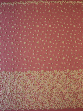 Dentelle florale perlée ivoire - Kesia