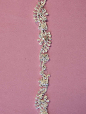 Bordure en dentelle perlée ivoire - Gamma