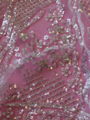 Dentelle ivoire pailletée et perlée - Afonso