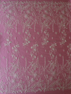 Dentelle brodée de perles ivoire - Cappucine