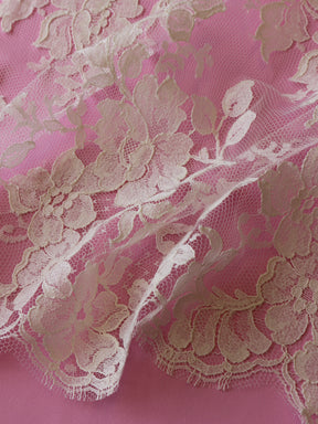 Dentelle Chantilly ivoire biologique - Rizawana