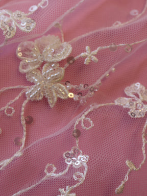 Dentelle Brodée Perlée Ivoire - Genka