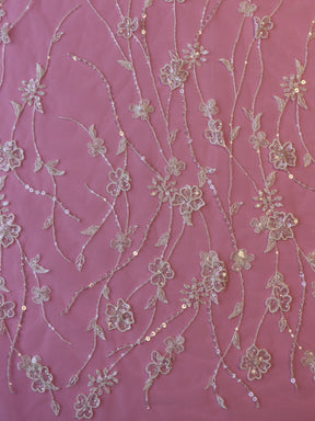 Dentelle brodée de perles ivoire - Corleone